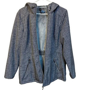 ZeroXposur Plush Insulated Soft Shell Hooded Winter Jacket Rain Coat L